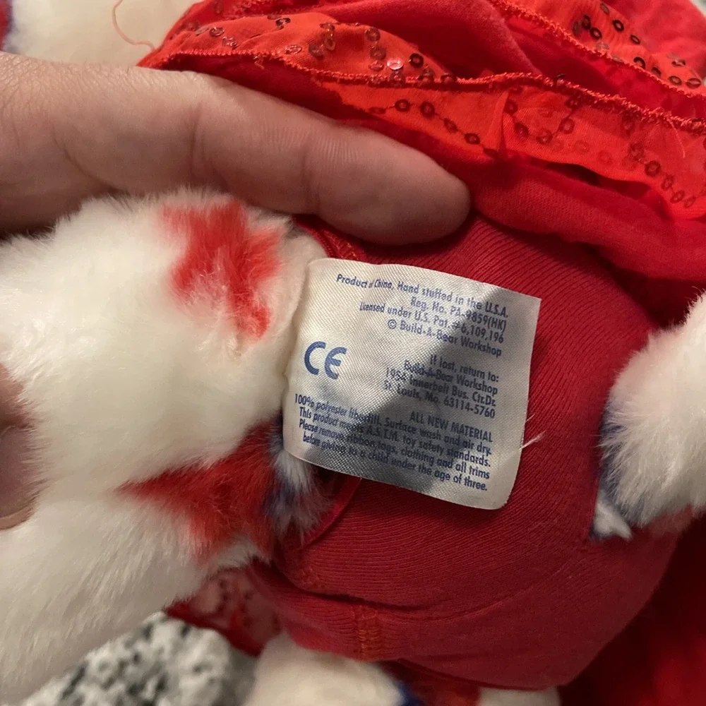 Build A Bear Stars Plush Puppy Dog Stuffed Red White Blue USA Patriotic BABW 15